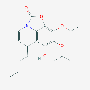 molecular formula C20H27NO5 B066906 9-Butyl-7-hydroxy-5,6-di(propan-2-yloxy)-3-oxa-1-azatricyclo[6.3.1.04,12]dodeca-4,6,8(12),10-tetraen-2-one CAS No. 188824-80-8