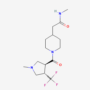 molecular formula C15H24F3N3O2 B6690709 N-methyl-2-[1-[(3S,4S)-1-methyl-4-(trifluoromethyl)pyrrolidine-3-carbonyl]piperidin-4-yl]acetamide 