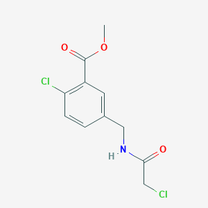 molecular formula C11H11Cl2NO3 B6693322 Methyl 2-chloro-5-[[(2-chloroacetyl)amino]methyl]benzoate 