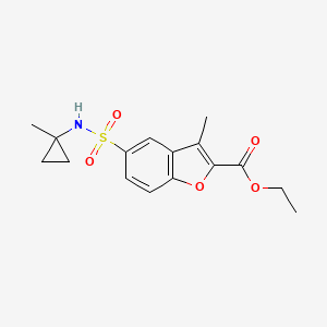 molecular formula C16H19NO5S B6693380 ethyl 3-methyl-5-[(1-methylcyclopropyl)sulfamoyl]-1-benzofuran-2-carboxylate 
