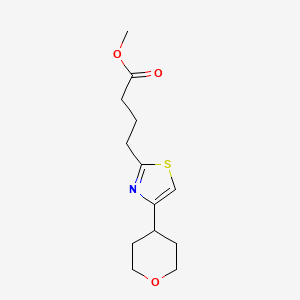molecular formula C13H19NO3S B6693446 Methyl 4-[4-(oxan-4-yl)-1,3-thiazol-2-yl]butanoate 