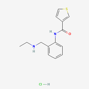 molecular formula C14H17ClN2OS B6693504 N-[2-(ethylaminomethyl)phenyl]thiophene-3-carboxamide;hydrochloride 