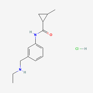 molecular formula C14H21ClN2O B6693511 N-[3-(ethylaminomethyl)phenyl]-2-methylcyclopropane-1-carboxamide;hydrochloride 