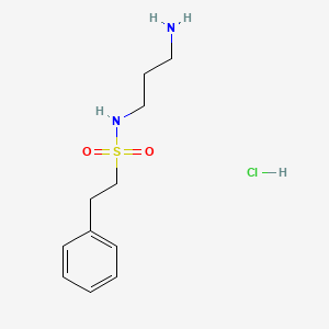 molecular formula C11H19ClN2O2S B6693534 N-(3-aminopropyl)-2-phenylethanesulfonamide;hydrochloride 