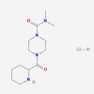 molecular formula C13H25ClN4O2 B6693537 N,N-dimethyl-4-(piperidine-2-carbonyl)piperazine-1-carboxamide;hydrochloride 