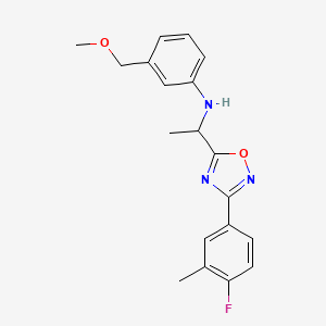 molecular formula C19H20FN3O2 B6693542 N-[1-[3-(4-fluoro-3-methylphenyl)-1,2,4-oxadiazol-5-yl]ethyl]-3-(methoxymethyl)aniline 