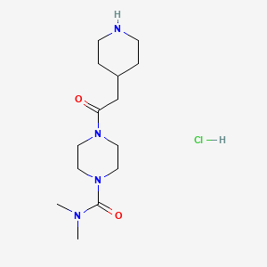 molecular formula C14H27ClN4O2 B6693555 N,N-dimethyl-4-(2-piperidin-4-ylacetyl)piperazine-1-carboxamide;hydrochloride 