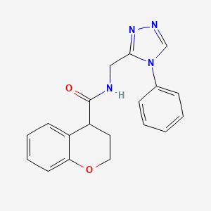 molecular formula C19H18N4O2 B6693649 N-[(4-phenyl-1,2,4-triazol-3-yl)methyl]-3,4-dihydro-2H-chromene-4-carboxamide 