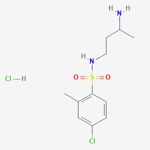molecular formula C11H18Cl2N2O2S B6693651 N-(3-aminobutyl)-4-chloro-2-methylbenzenesulfonamide;hydrochloride 