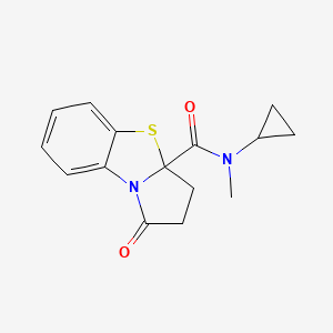 molecular formula C15H16N2O2S B6693697 N-cyclopropyl-N-methyl-1-oxo-2,3-dihydropyrrolo[2,1-b][1,3]benzothiazole-3a-carboxamide 