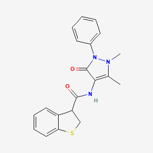 molecular formula C20H19N3O2S B6693817 N-(1,5-dimethyl-3-oxo-2-phenylpyrazol-4-yl)-2,3-dihydro-1-benzothiophene-3-carboxamide 