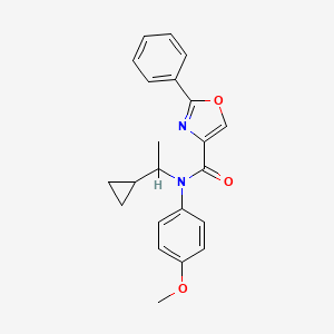 molecular formula C22H22N2O3 B6693829 N-(1-cyclopropylethyl)-N-(4-methoxyphenyl)-2-phenyl-1,3-oxazole-4-carboxamide 
