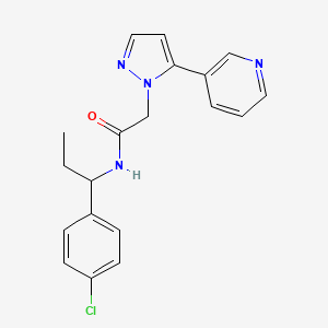 molecular formula C19H19ClN4O B6694051 N-[1-(4-chlorophenyl)propyl]-2-(5-pyridin-3-ylpyrazol-1-yl)acetamide 