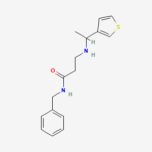 molecular formula C16H20N2OS B6694197 N-benzyl-3-(1-thiophen-3-ylethylamino)propanamide 