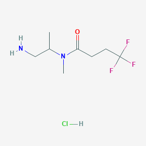 molecular formula C8H16ClF3N2O B6694354 N-(1-aminopropan-2-yl)-4,4,4-trifluoro-N-methylbutanamide;hydrochloride 