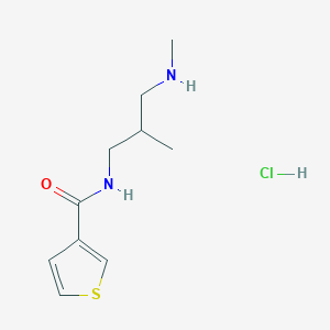 molecular formula C10H17ClN2OS B6694358 N-[2-methyl-3-(methylamino)propyl]thiophene-3-carboxamide;hydrochloride 