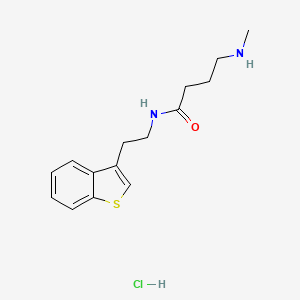 molecular formula C15H21ClN2OS B6694359 N-[2-(1-benzothiophen-3-yl)ethyl]-4-(methylamino)butanamide;hydrochloride 