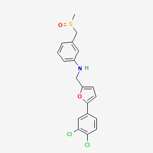molecular formula C19H17Cl2NO2S B6694460 N-[[5-(3,4-dichlorophenyl)furan-2-yl]methyl]-3-(methylsulfinylmethyl)aniline 