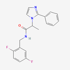 molecular formula C19H17F2N3O B6694461 N-[(2,5-difluorophenyl)methyl]-2-(2-phenylimidazol-1-yl)propanamide 