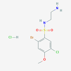molecular formula C9H13BrCl2N2O3S B6694516 N-(2-aminoethyl)-2-bromo-5-chloro-4-methoxybenzenesulfonamide;hydrochloride 