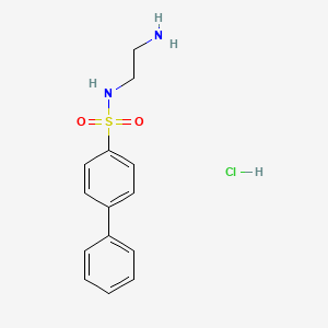 molecular formula C14H17ClN2O2S B6694521 N-(2-aminoethyl)-4-phenylbenzenesulfonamide;hydrochloride 