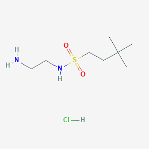 molecular formula C8H21ClN2O2S B6694526 N-(2-aminoethyl)-3,3-dimethylbutane-1-sulfonamide;hydrochloride 