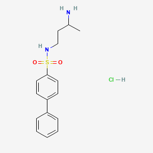 molecular formula C16H21ClN2O2S B6694556 N-(3-aminobutyl)-4-phenylbenzenesulfonamide;hydrochloride 