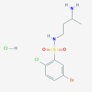 molecular formula C10H15BrCl2N2O2S B6694561 N-(3-aminobutyl)-5-bromo-2-chlorobenzenesulfonamide;hydrochloride 