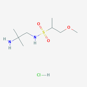 molecular formula C8H21ClN2O3S B6694563 N-(2-amino-2-methylpropyl)-1-methoxypropane-2-sulfonamide;hydrochloride 