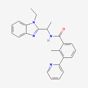 molecular formula C24H24N4O B6694661 N-[1-(1-ethylbenzimidazol-2-yl)ethyl]-2-methyl-3-pyridin-2-ylbenzamide 