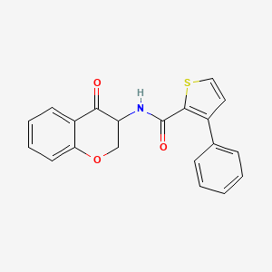 molecular formula C20H15NO3S B6694720 N-(4-oxo-2,3-dihydrochromen-3-yl)-3-phenylthiophene-2-carboxamide 