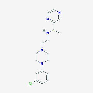 molecular formula C18H24ClN5 B6694811 N-[2-[4-(3-chlorophenyl)piperazin-1-yl]ethyl]-1-pyrazin-2-ylethanamine 