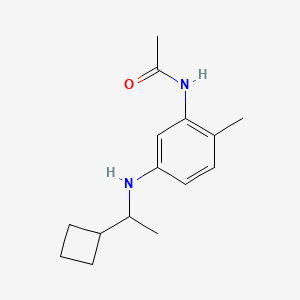 molecular formula C15H22N2O B6694912 N-[5-(1-cyclobutylethylamino)-2-methylphenyl]acetamide 