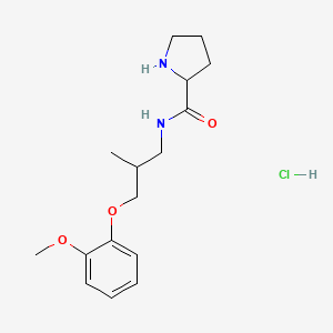 molecular formula C16H25ClN2O3 B6695028 N-[3-(2-methoxyphenoxy)-2-methylpropyl]pyrrolidine-2-carboxamide;hydrochloride 