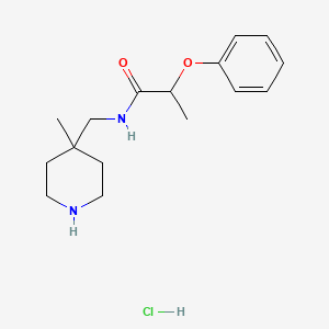 molecular formula C16H25ClN2O2 B6695116 N-[(4-methylpiperidin-4-yl)methyl]-2-phenoxypropanamide;hydrochloride 