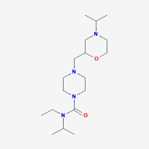 molecular formula C18H36N4O2 B6695185 N-ethyl-N-propan-2-yl-4-[(4-propan-2-ylmorpholin-2-yl)methyl]piperazine-1-carboxamide 