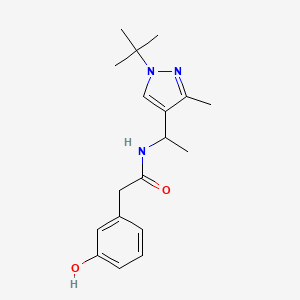 molecular formula C18H25N3O2 B6695249 N-[1-(1-tert-butyl-3-methylpyrazol-4-yl)ethyl]-2-(3-hydroxyphenyl)acetamide 