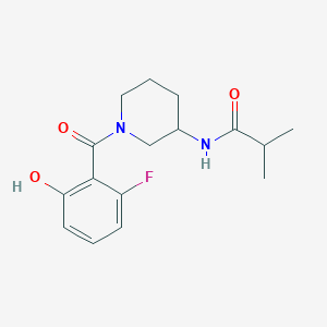 molecular formula C16H21FN2O3 B6695318 N-[1-(2-fluoro-6-hydroxybenzoyl)piperidin-3-yl]-2-methylpropanamide 
