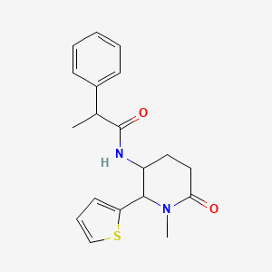 molecular formula C19H22N2O2S B6695367 N-(1-methyl-6-oxo-2-thiophen-2-ylpiperidin-3-yl)-2-phenylpropanamide 