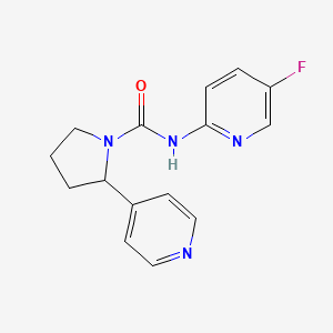 molecular formula C15H15FN4O B6695538 N-(5-fluoropyridin-2-yl)-2-pyridin-4-ylpyrrolidine-1-carboxamide 