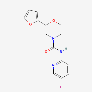 molecular formula C14H14FN3O3 B6695558 N-(5-fluoropyridin-2-yl)-2-(furan-2-yl)morpholine-4-carboxamide 