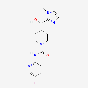 molecular formula C16H20FN5O2 B6695599 N-(5-fluoropyridin-2-yl)-4-[hydroxy-(1-methylimidazol-2-yl)methyl]piperidine-1-carboxamide 