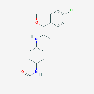 molecular formula C18H27ClN2O2 B6695711 N-[4-[[1-(4-chlorophenyl)-1-methoxypropan-2-yl]amino]cyclohexyl]acetamide 