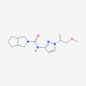 molecular formula C15H24N4O2 B6695776 N-[1-(1-methoxypropan-2-yl)pyrazol-3-yl]-3,3a,4,5,6,6a-hexahydro-1H-cyclopenta[c]pyrrole-2-carboxamide 