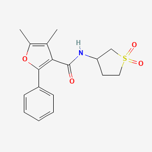 molecular formula C17H19NO4S B6695797 N-(1,1-dioxothiolan-3-yl)-4,5-dimethyl-2-phenylfuran-3-carboxamide 