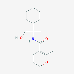 molecular formula C16H27NO3 B6695936 N-(2-cyclohexyl-1-hydroxypropan-2-yl)-6-methyl-3,4-dihydro-2H-pyran-5-carboxamide 