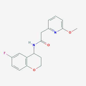 molecular formula C17H17FN2O3 B6696030 N-(6-fluoro-3,4-dihydro-2H-chromen-4-yl)-2-(6-methoxypyridin-2-yl)acetamide 