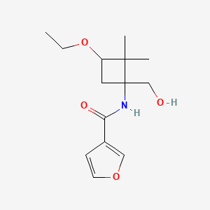 molecular formula C14H21NO4 B6696049 N-[3-ethoxy-1-(hydroxymethyl)-2,2-dimethylcyclobutyl]furan-3-carboxamide 