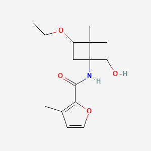 molecular formula C15H23NO4 B6696057 N-[3-ethoxy-1-(hydroxymethyl)-2,2-dimethylcyclobutyl]-3-methylfuran-2-carboxamide 