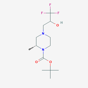 molecular formula C13H23F3N2O3 B6696136 tert-butyl (2R)-2-methyl-4-(3,3,3-trifluoro-2-hydroxypropyl)piperazine-1-carboxylate 